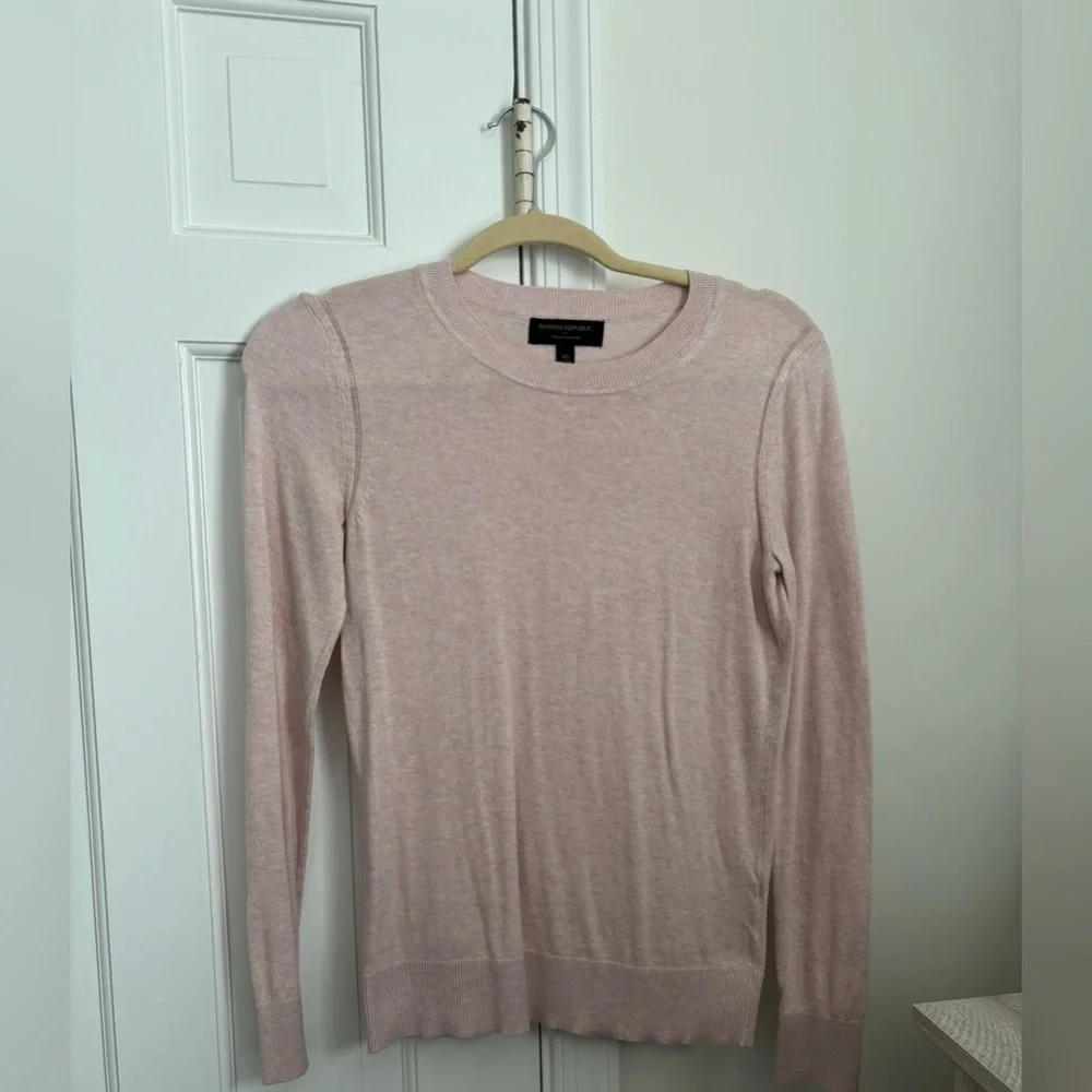 Banana Republic Light Pink Forever Crew Neck Sweater - Picture 3 of 9